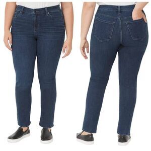 Lane Bryant Signature Fit Straight Mid Rise Dark Wash Jean Size 16R